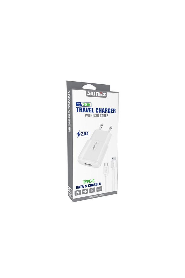 2.1a Usb-a Girişli Type-c Şarj Aleti Seti Beyaz S-21 - 2