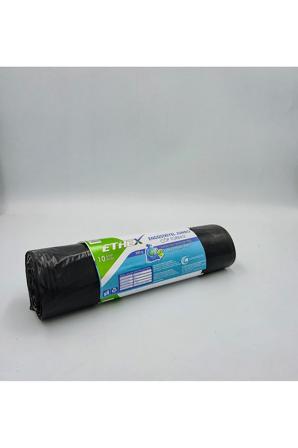 Endüstriyel Jumbo Boy Çöp Torbası/poşeti (10 ADET 300GR 80 X 110CM 90LT SİYAH 10 RULO) - 2