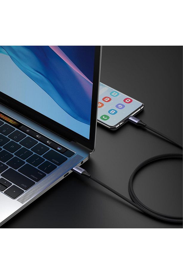 USB-C 240W Örgülü Hızlı Şarj Kablosu, 2 Metre, Siyah - 90440 - 5
