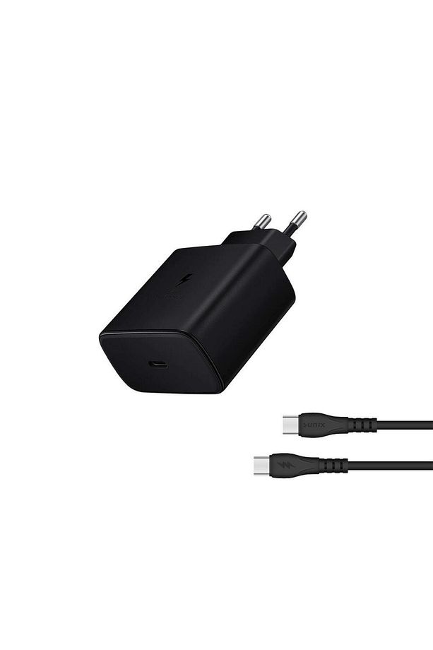 45w Usb-c Süper Hızlı Şarj Aleti Seti Type-c Siyah S-50 - 1