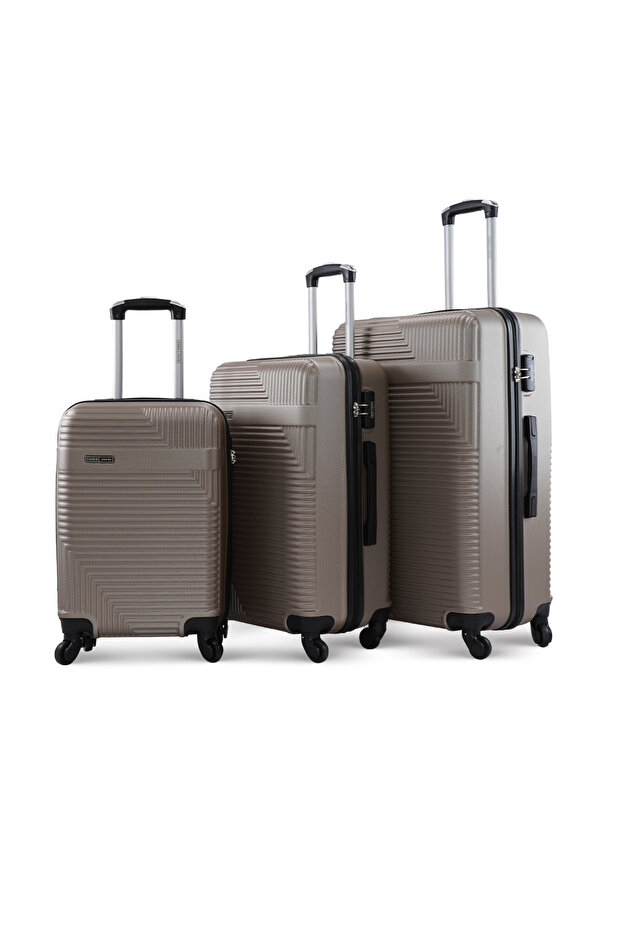 Travel Luggage 3 Pcs Lightweight Trolley Set -ABS-CHAMPAGNE
