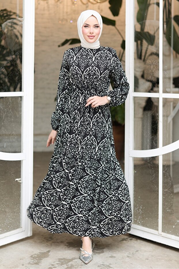 Liser Woven Viscose Dress 1332 - Black
