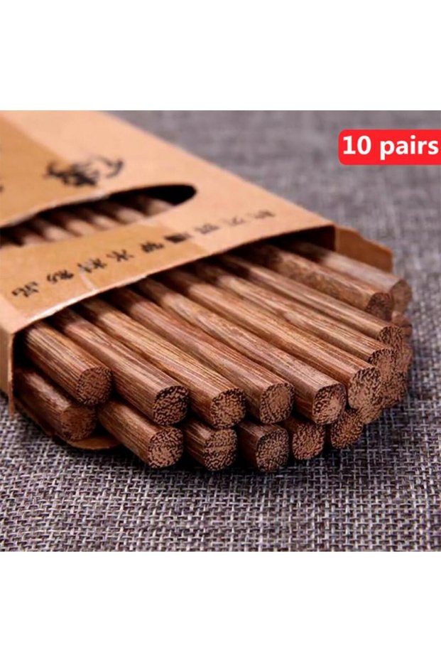 10 pairs 10 Pairs Natural Rosewood Chopsticks Reusable Healthy Chinese Wooden Chop Sticks Sushi Food