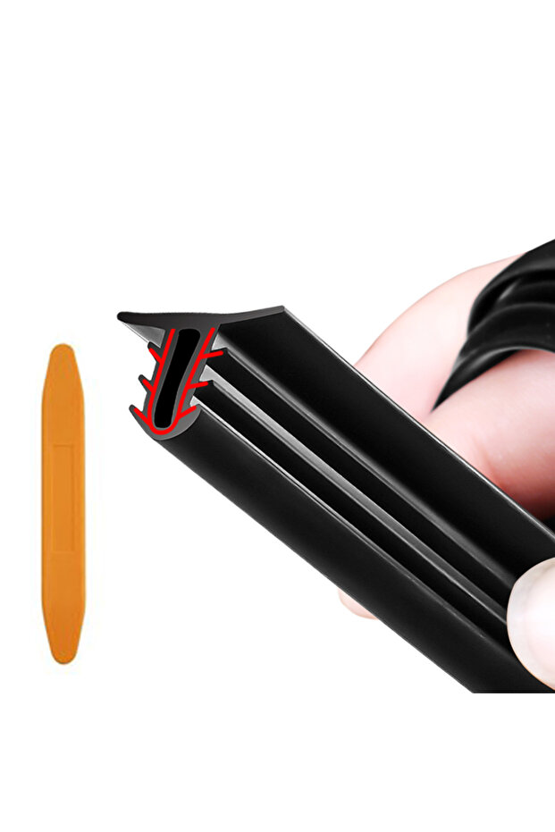 Black 1pc SEAMETAL Car Sealing Strips Dashboard Stickers Decoration Auto Seals Sticker Weatherstrip