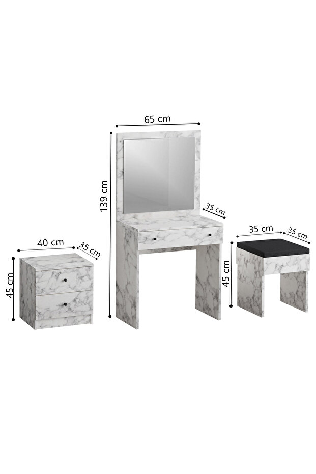 NİCE MAKYAJ MASASI CARRARA MARBLE - 4