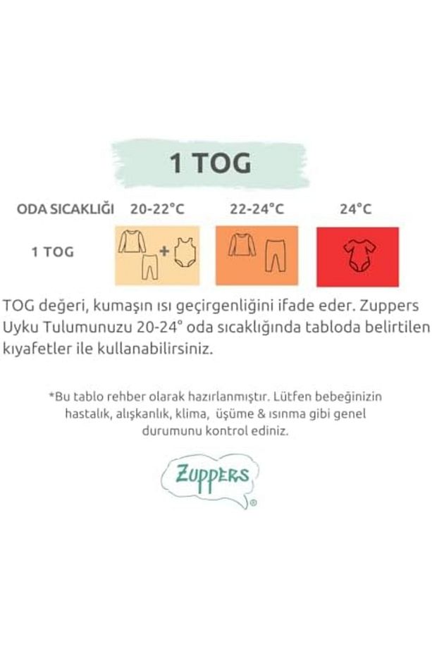 trendymr Organik Pamuk Çocuk Ayaklı Uyku Tulumu - 1 TOG - (12-18 Ay) - Kum Beji Life 1021572 - 2