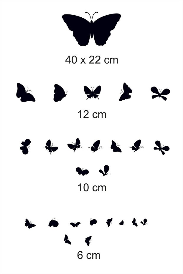 Decorative Flowing Butterfly Flock Sticker - 2