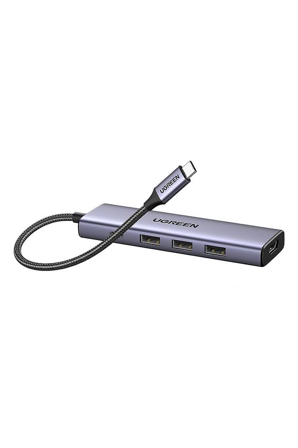 5-in-1 USB-C 100W PD 4K HDMI Hub Çoklayıcı, Gri - 15596 - 1