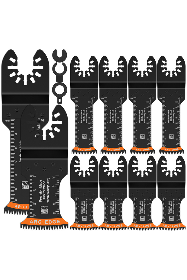 10PCS 8/10Pcs Japanese Oscillating Saw Blades HighCarbon teel Bi-Metal Curved edge Multitool Blades
