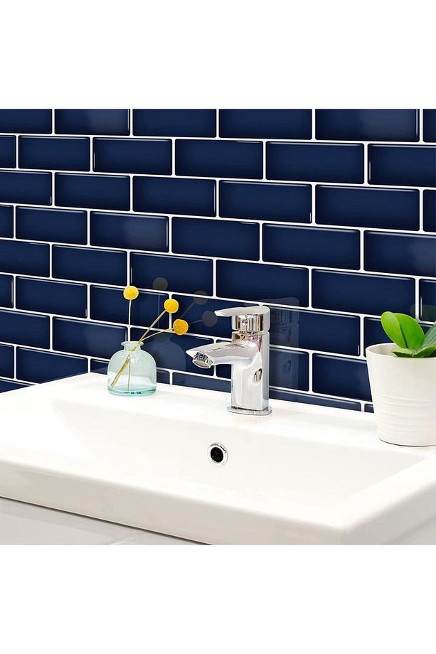 30×30cm Safir Tuğla Epoksi 1 Adet 3d Yapışkanlı Duvar Kaplama Paneli Mutfak Banyo Salon Ofis Döşeme - 7