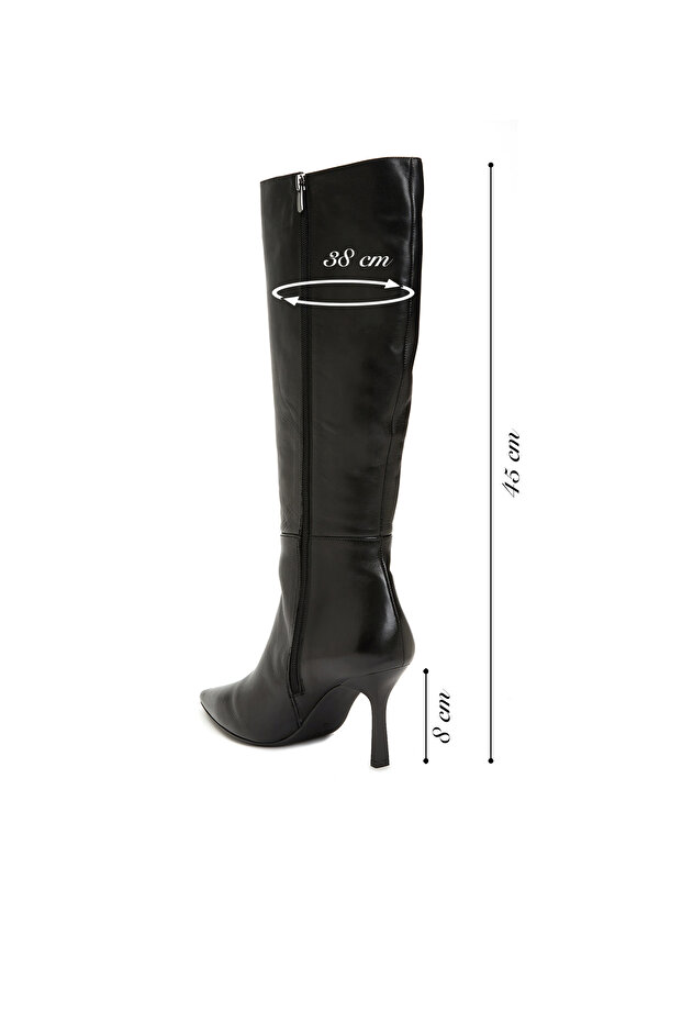 Siyah Kadın Deri Çizme - 3