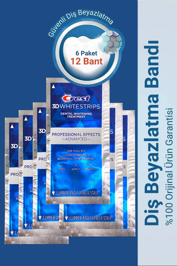 3d Whitestrips Professional Effects Advanced (6 Paket / 12 Bant) - 1