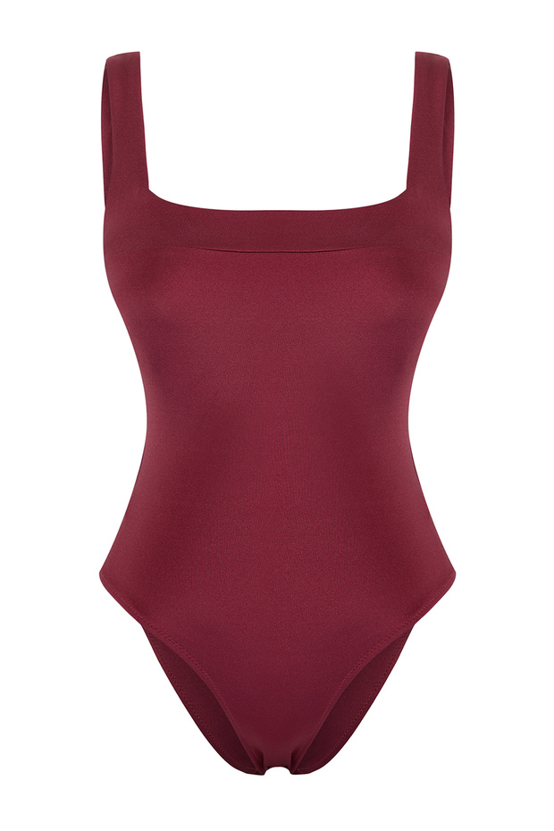 Bordo Kare Yaka Kaplı Regular Mayo TBESS25MA00000 - 5