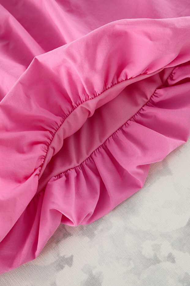 Pembe Kız Çocuk Mini Boy Beli Lastikli Dokuma Balon Fit Etek TKDSS25ET00002 - 5