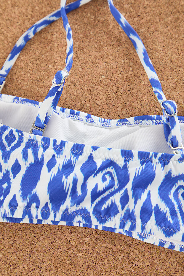 Etnik Desenli Straplez Kaplı Bikini Üstü TBESS24BU00128 - 8