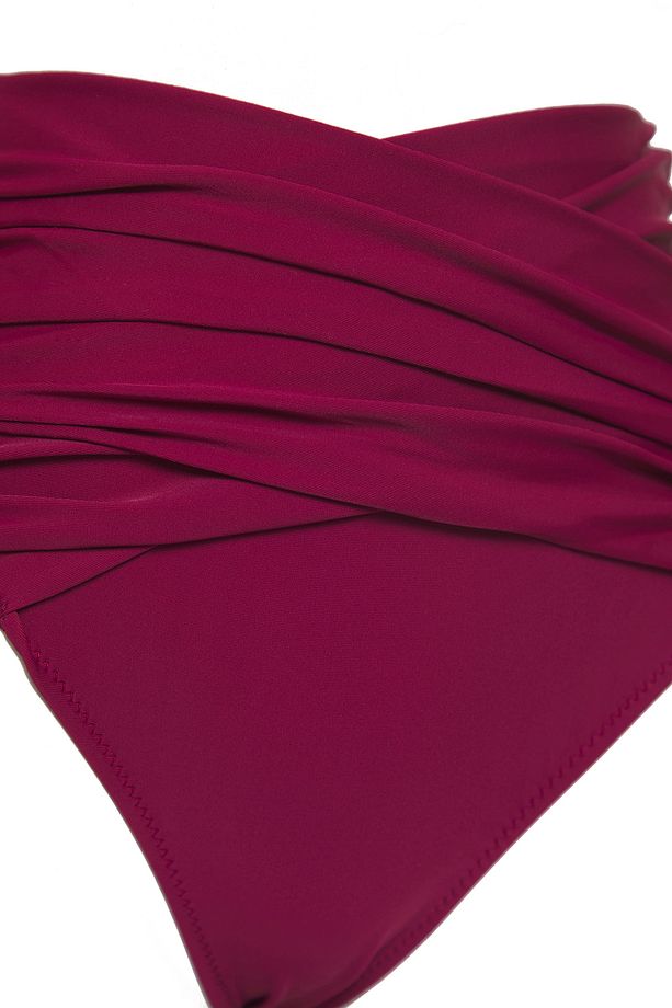 Mürdüm Yüksek Bel Drapeli Regular Bikini Altı TBESS25BA00001 - 7