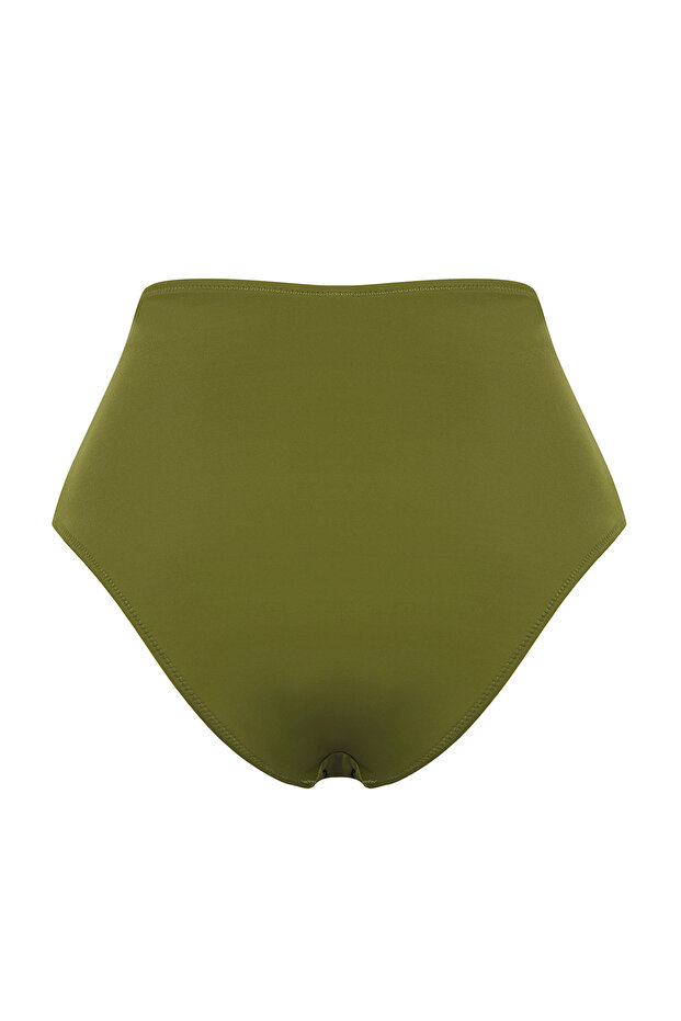 Haki Regular Yüksek Bel Bikini Altı TBESS25BA00018 - 8