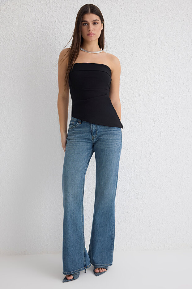 Siyah Dokuma Bluz TWOSS25BZ00172 - 2