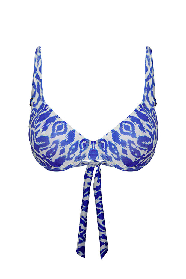 Etnik Desenli Balconette Kaplı Bikini Üstü TBESS24BU00121 - 5