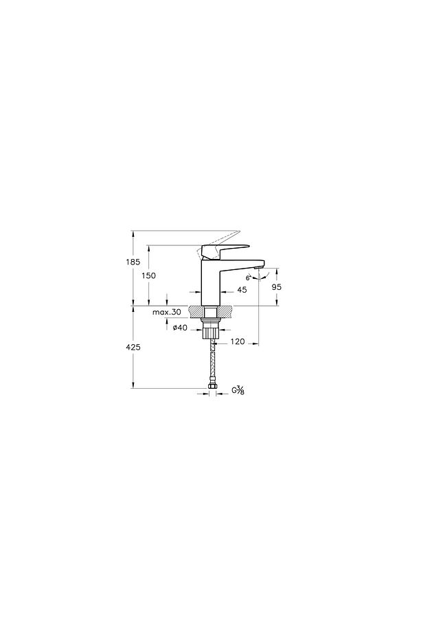 Root Square A42732enr Blueco Lavabo Bataryası, Krom - 2