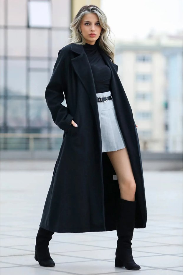 Women's Clothing Belted Cashmere Coat