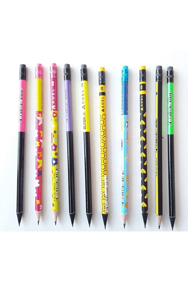 قلم رصاص منقوش متنوع 12 قطعة - 4