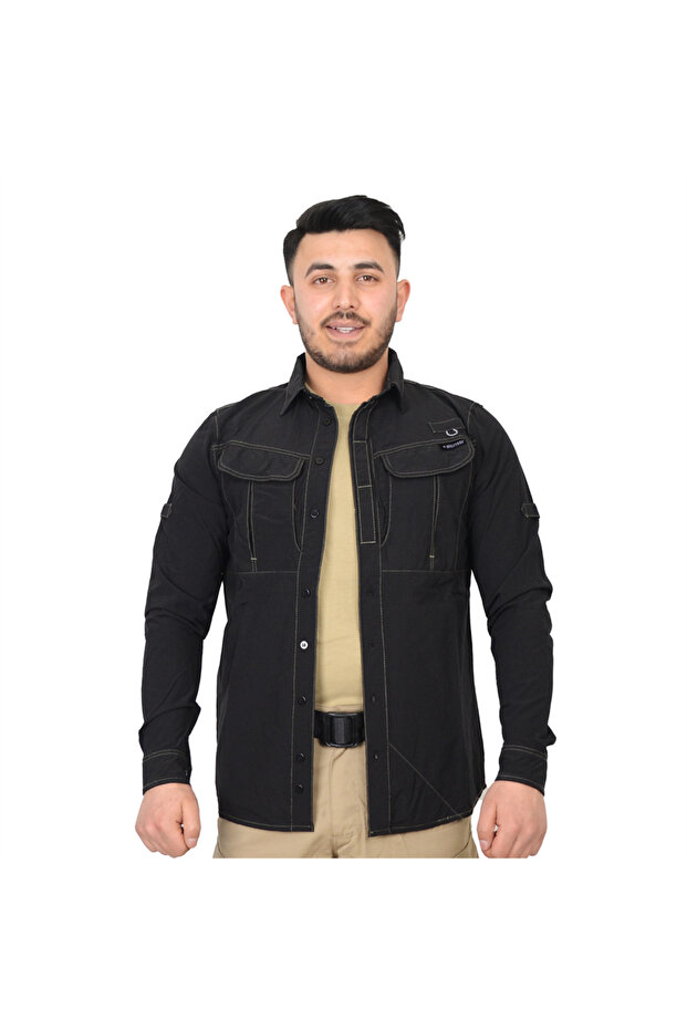 Wolftrap 2 Pocket Parachute Fabric Comfortable Fit Black Tactical Shirt