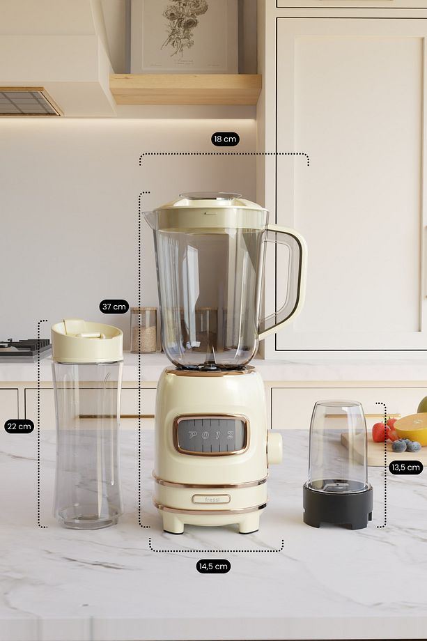Kişisel Blender Seti Öğütücülü Smoothie Şişeli Blender 1,0 Litre Blendir Seti Fr-bl01 Retroblend - 5