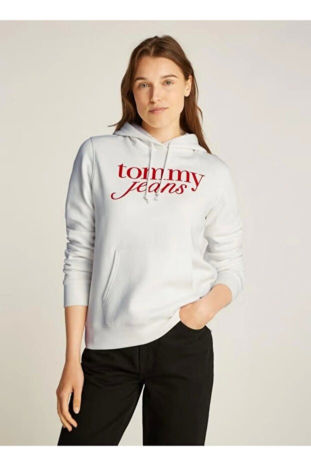 Kadın Logolu Örme Kapüşonlu Sweatshirt - 5