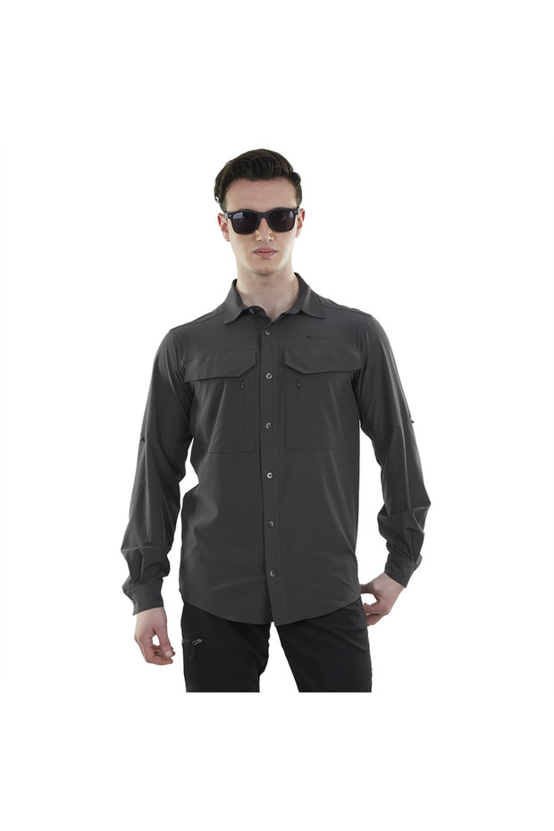 Anthracite 4 Pockets Long Sleeve Tactical Shirt, Comfortable and Breathable Tactical Shirt