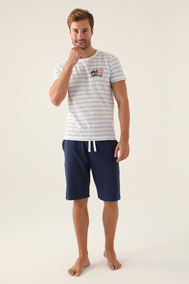 Muški plavi bermuda set - 3