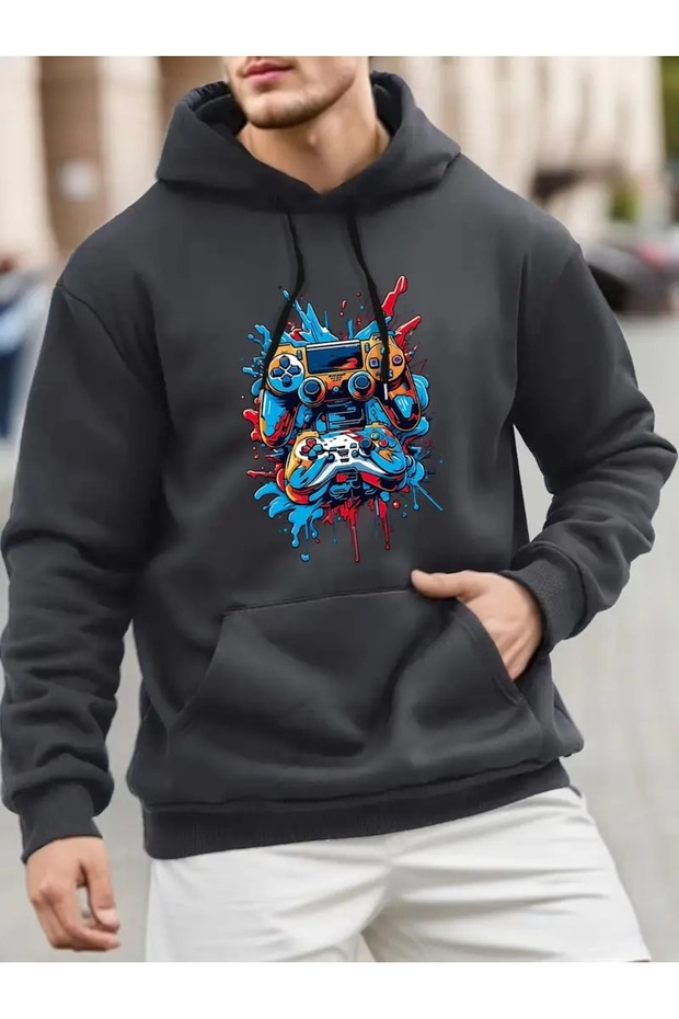 Men's Printed Hooded Sweatshirt