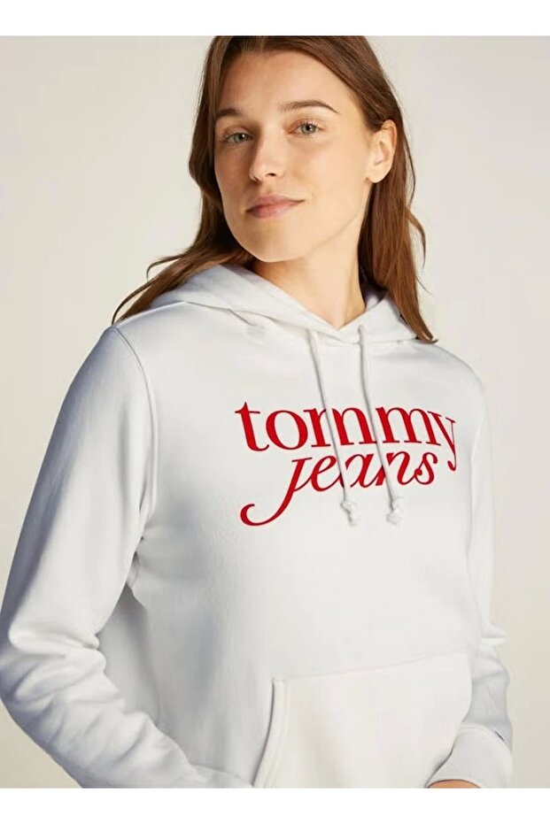 Kadın Logolu Örme Kapüşonlu Sweatshirt - 6