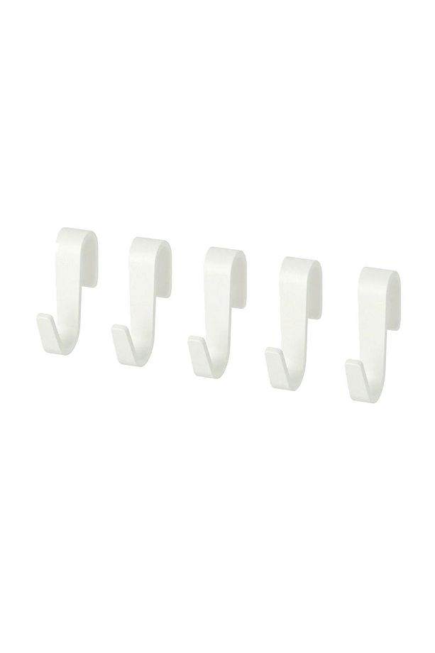 Mutfak Rayı Askı Kancası 5 Adetli Set Plastik Beyaz RD052 - 2