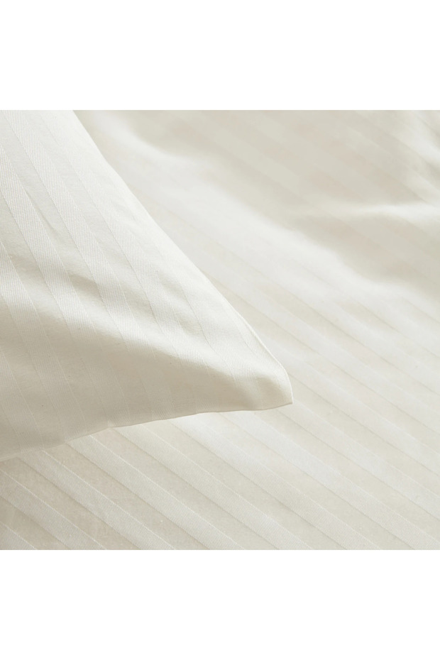Naturel  Stripe Pamuk Çift Kişilik Nevresim Takımı - 6
