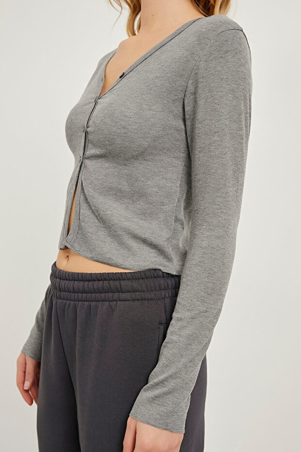 Buttoned Flexible Blouse - 4