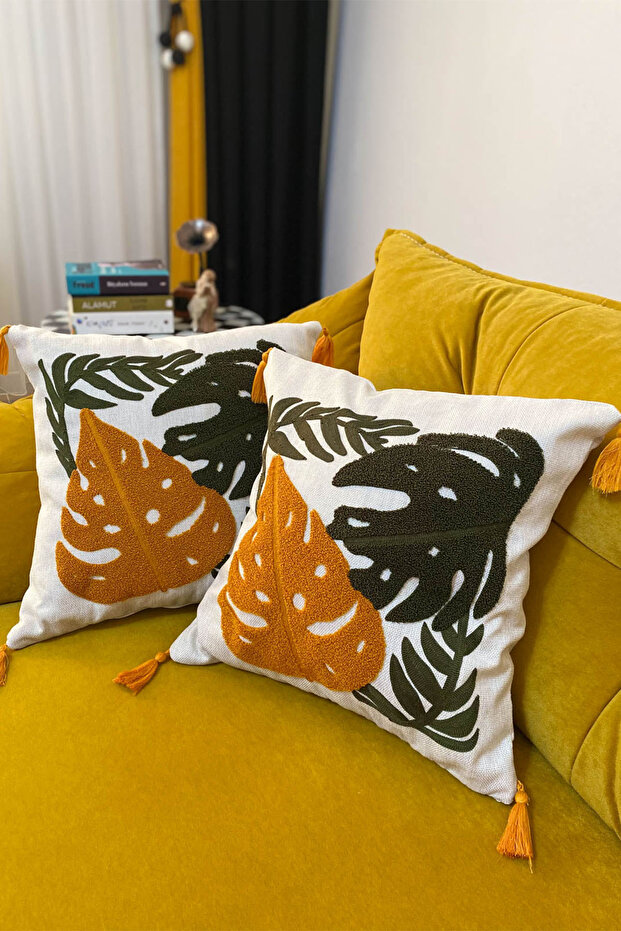 Set 2 huse pentru perne, brodate punch - 1
