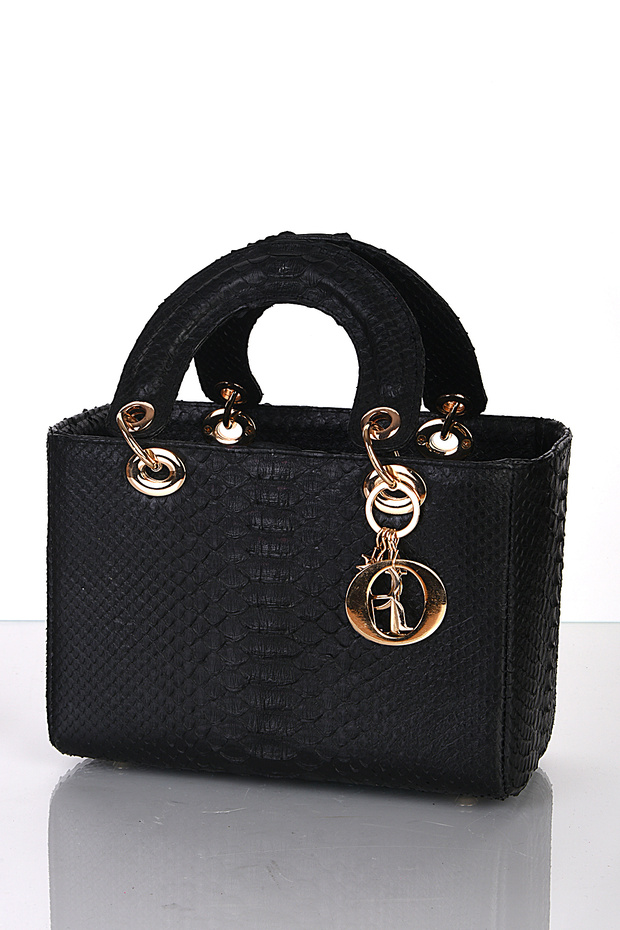 Matsue Hakiki Yılan Derisi Python Kadın Omuz Çantası - 5