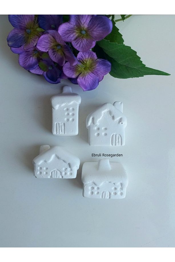 Kendin Yap Sevimli Dörtlü Ev Dekor Hobi Boyama Hediye Seti Ve Mavi Tealight Mum - 7