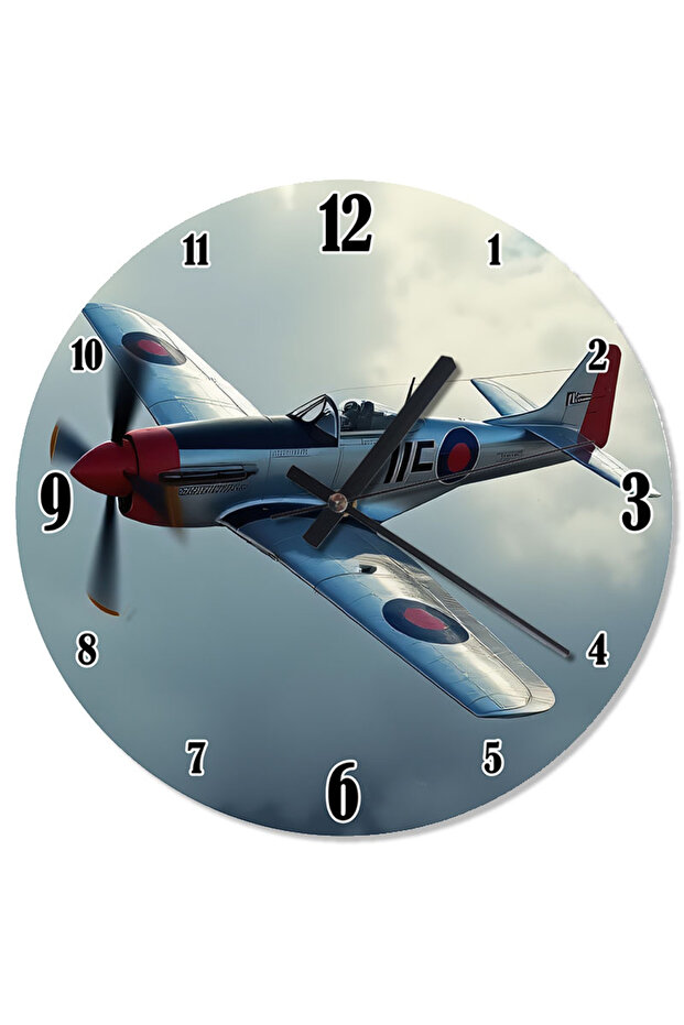 ساعة حائط بتصميم طائرة حربية - 1