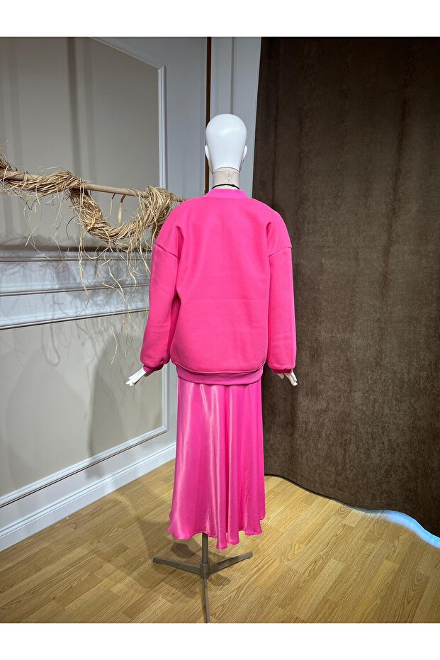 Pembe Bomber Ceket - 4