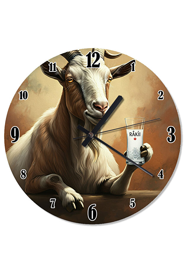 Goat Drinking Beverage Decorative Wall Clock - 1