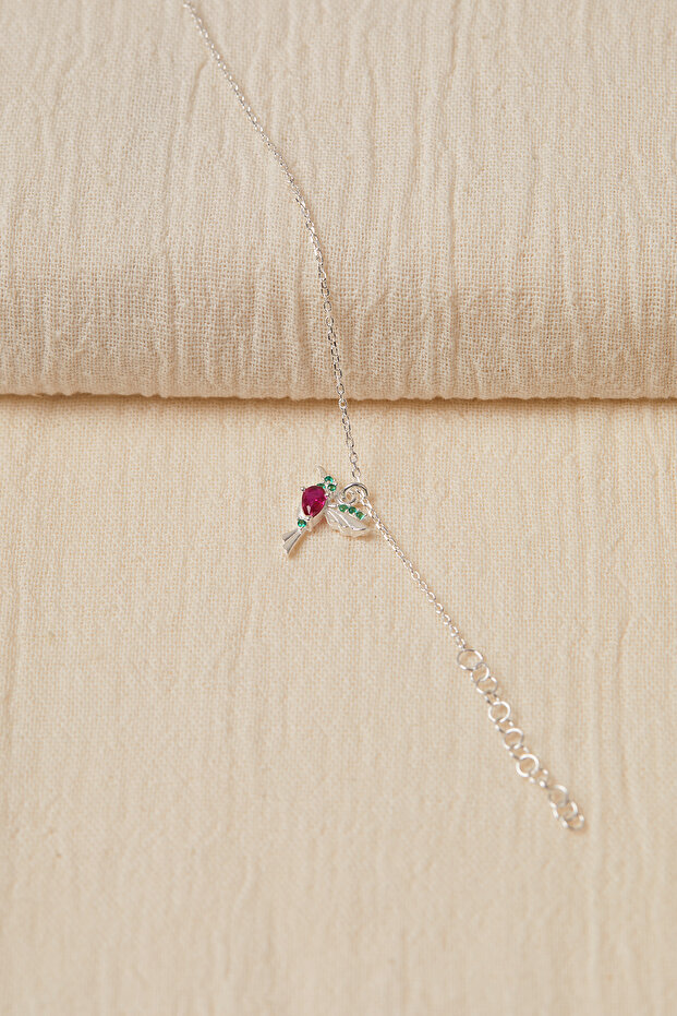 Kadın Ruby Kuş Model 925 Ayar Gümüş Halhal - 4