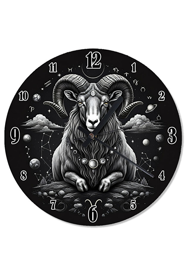 ساعة حائط صامتة على شكل برج الحمل - 1