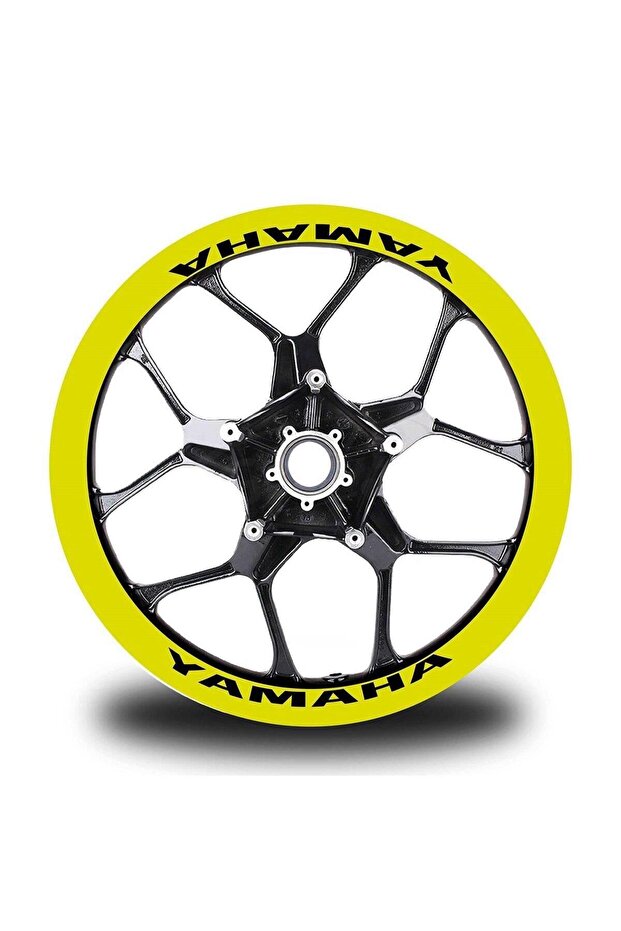 Black Yamaha Written 8-Piece In-Rim Lettering Sticker Label