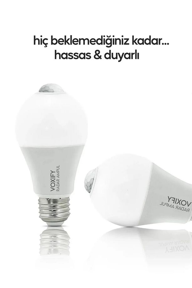 Hareket Sensörlü Led Lamba E27 Duy 12w Işık Lamba A Otomatik Led Ampül Hareket Algılayıcılı - 4
