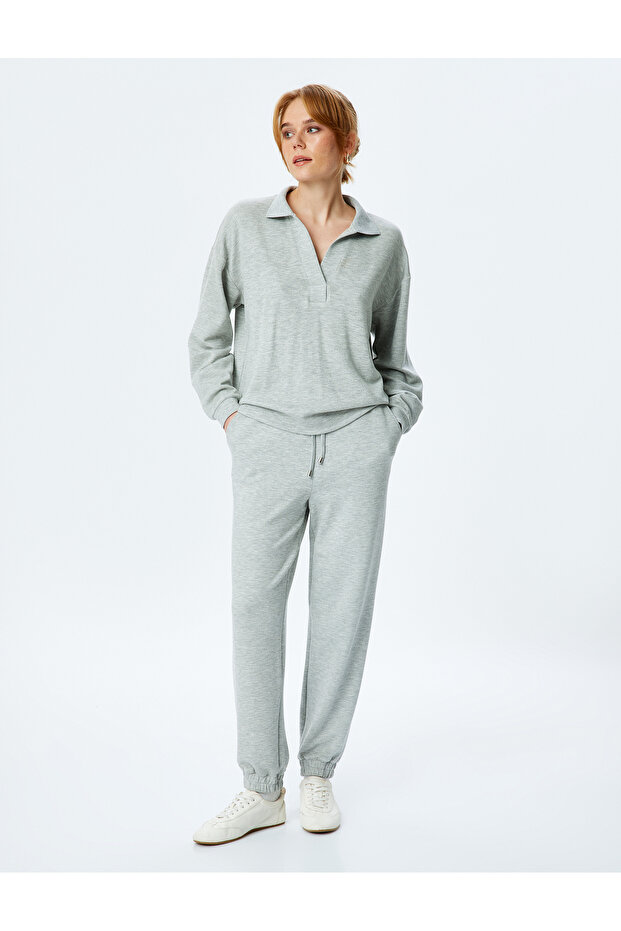 Viscose Fabric Tie Waist Pocket Jogger Sweatpants