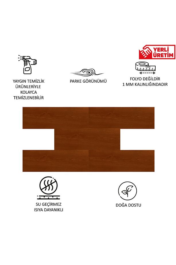 Kendinden Yapışkanlı Altın Meşe Desenli PVC Parke 25x80 cm / 15 Adet / 3 m² - 3