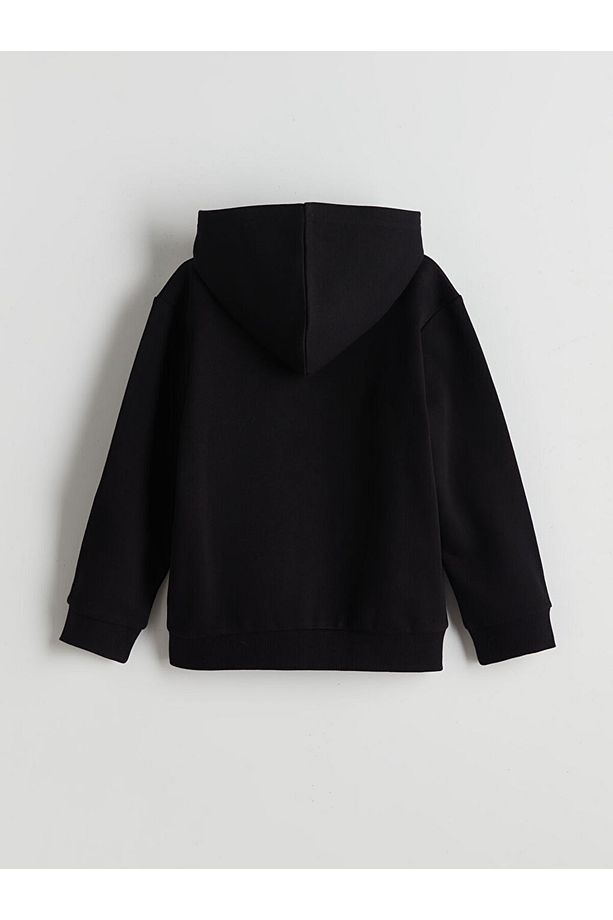 LCW Kapüşonlu  Baskılı Erkek Çocuk Fermuarlı Sweatshirt - 2