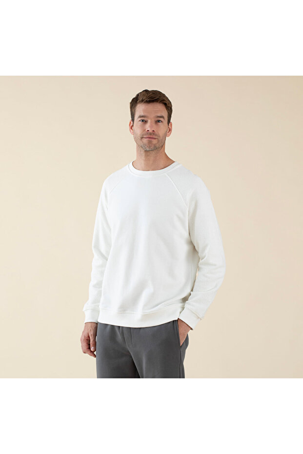 Naphte Erkek Sweatshirt Ekru - 1